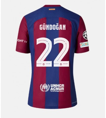 Barcelona Ilkay Gundogan #22 Koszulka Podstawowych 2023-24 Krótki Rękaw